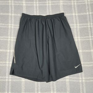 Nike Dri Fit 2016 Men's Charcoal Athletic Shorts Neon Yellow Lined Size Medium
